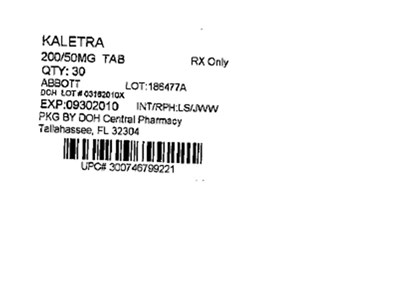 Kaletra® (lopinavir/ritonavir) Tablets 200 mg/50 mg Label (Kaletra 200 50mg(abbott))